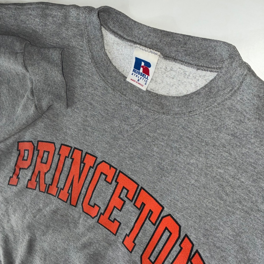 Russell Athletic Princeton Men's Small Gray Crewneck Sweatshirt Spellout